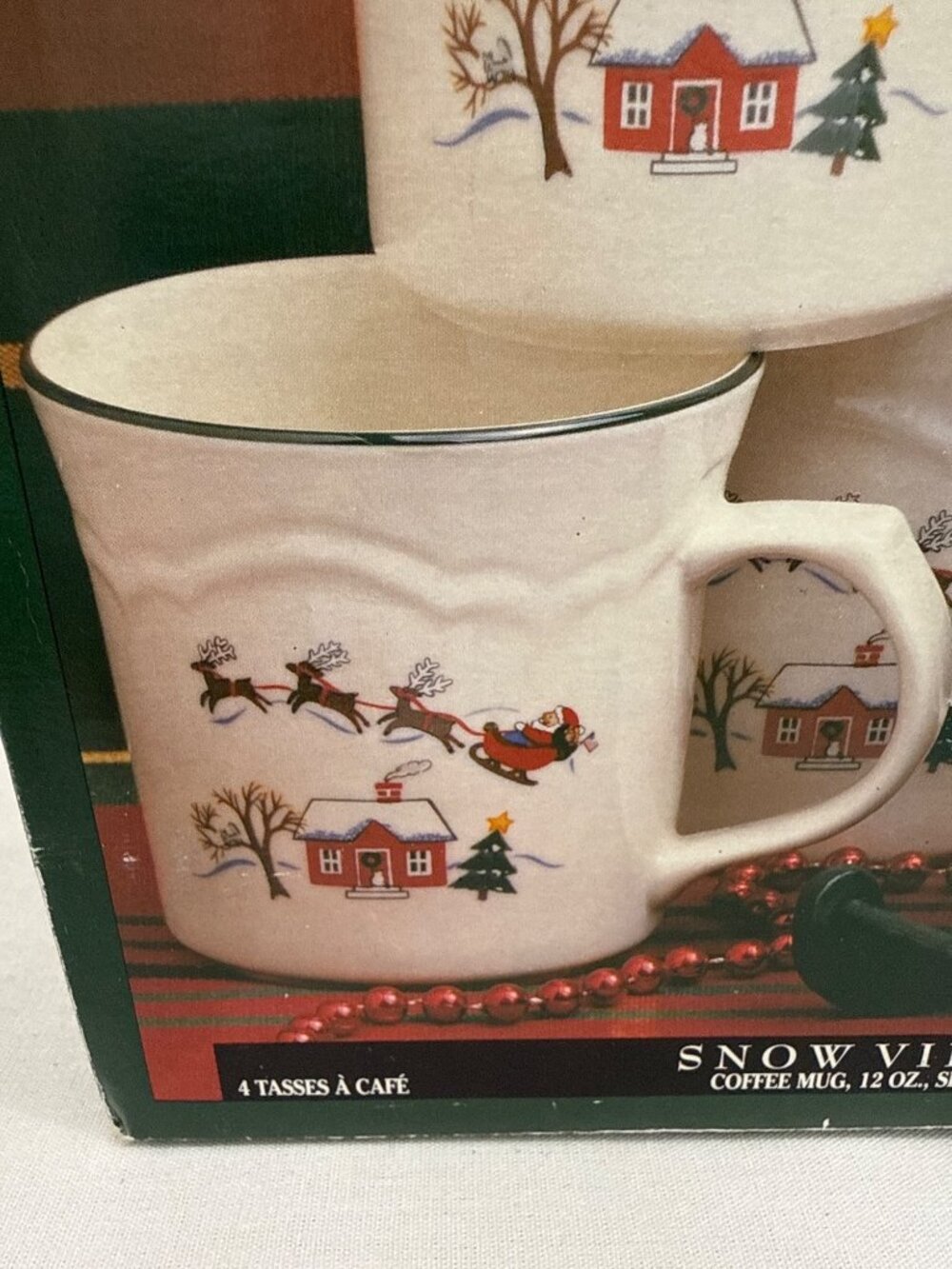 Pfaltzgraff Snow Village 12 Oz 4" Coffee Mug Set Of 4 Perennials Collection New - Picture 3 of 8